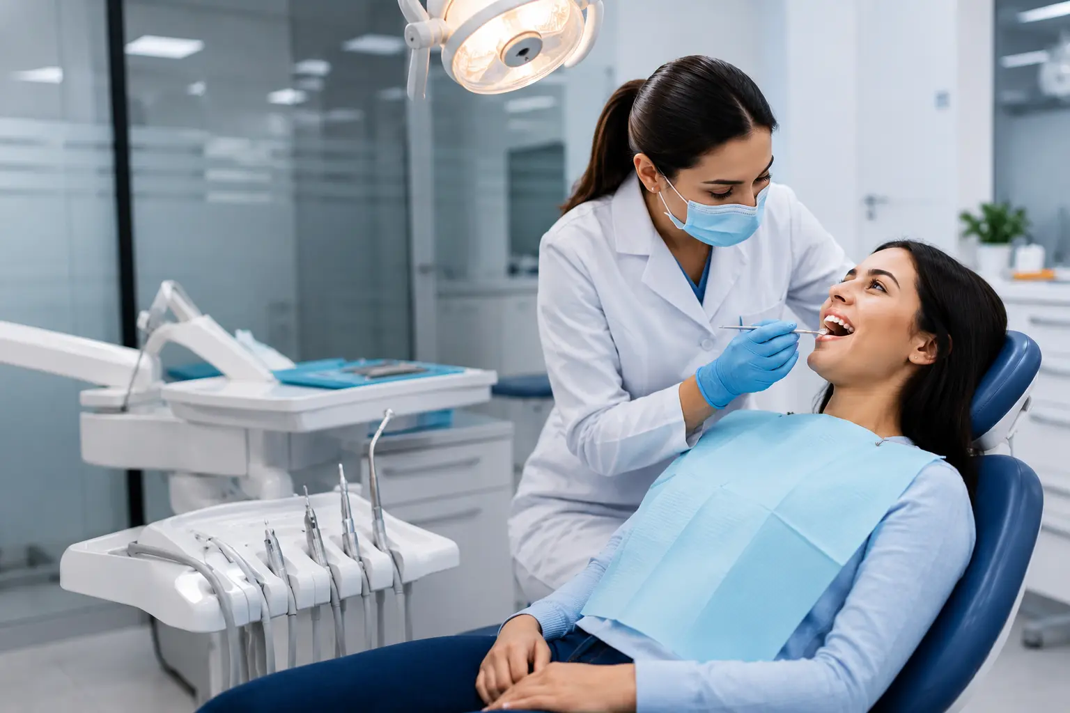 Dentist working