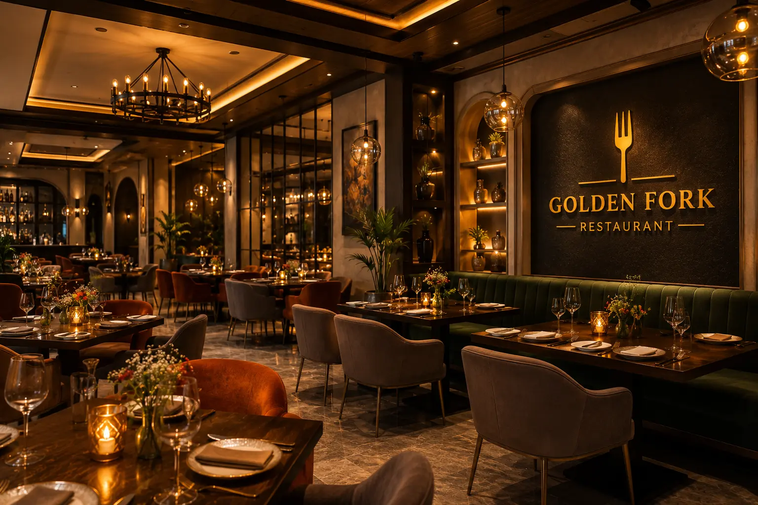 Golden Fork Restaurant Interior